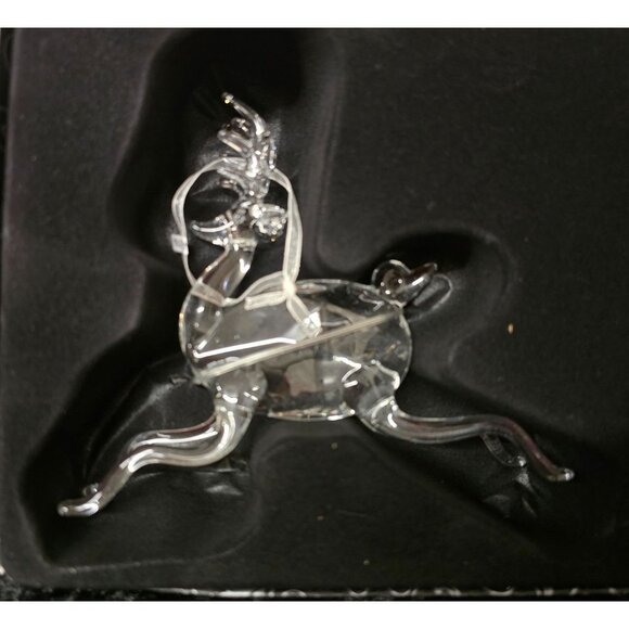 Hand Blown Clear Glass & Crystal 6" Reindeer Ornaments - Picture 2 of 9